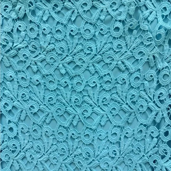 Lauren Ralph Lauren Aqua Lace Sheath Dress Size 2 Wedding Guest Cocktail Dress - Picture 10 of 13